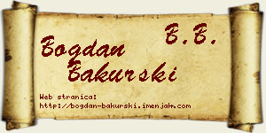 Bogdan Bakurski vizit kartica